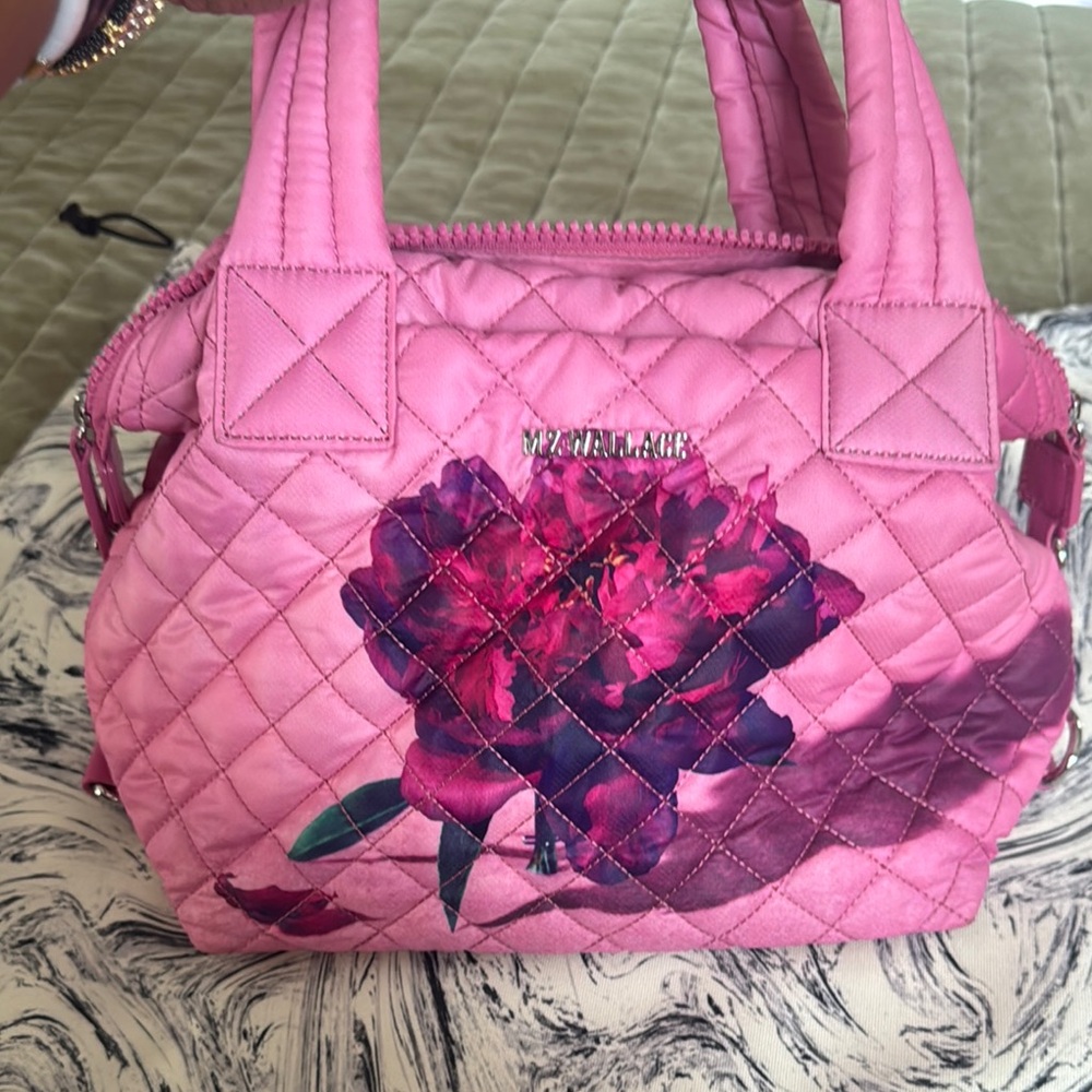 MZ Wallace Pink Quilted Crossbody Bag